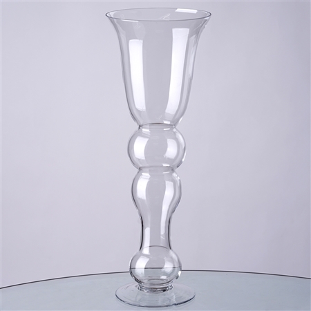 20" Tall Curvy Trumpet Pilsner Glass Floral Vase For Wedding Event Table Décor - Pack of 4