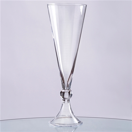 16" Reversible Trumpet Pilsner Glass Floral Centerpiece For Event Table Décor - Pack of 4