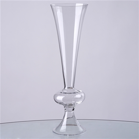 15" Tall Trumpet Pilsner Glass Floral Vase Centerpiece For Wedding Event Table Décor - Pack of 4
