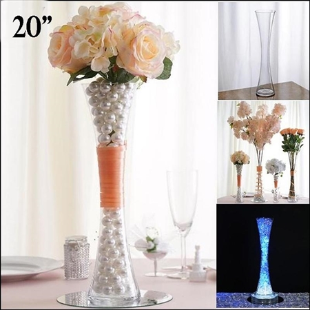 20" Clear Hourglass Shaped Floral Centerpiece Vase Wedding Party Decoration - Pack of 6