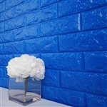 58 Sq. Ft Royal Blue 3D Faux Foam Bricks Self-adhesive Waterproof Art Wall Panel -  Pack of 10