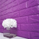 58 Sq. Ft Purple 3D Faux Foam Bricks Self-adhesive Waterproof Art Wall Panel -  Pack of 10