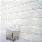 58 Sq. Ft White 3D Faux Foam Bricks Self-adhesive Waterproof Art Wall Panel -  Pack of 10