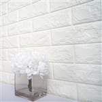 58 Sq. Ft White 3D Faux Foam Bricks Self-adhesive Waterproof Art Wall Panel -  Pack of 10