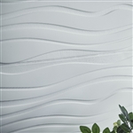 40 Sq Ft 3D Waves Design White Foam Self Adhesive Wall Panels - Pack of 10