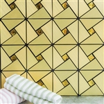 10 Sq. Ft Gold Metal Wall Tiles Peel and Stick Backsplash Rhinestone Studded 3D Wall Panels - 10 Pack