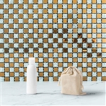 12"x12" Gold & Silver Backsplash Peel and Stick Colored Glass Mosaic Mirror Wall Tiles - 10 Pack