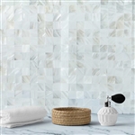 12"x12" Peel & Stick White Real Sea Shell Mosaic Wall Tiles - 5 Pack