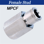 Nickel Push to Connects Hose Fittings - Female Straight- Tube X Thread