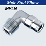 Nickel Push to Connects Hose Fittings - Male Rigid Elbow Tube X Thread