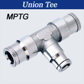 Nickel Push to Connects Hose Fittings - Union Tee Reducer- Tube X Tube