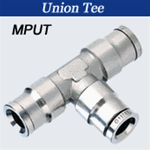 Nickel Push to Connects Hose Fittings - Union Tee- Tube X Tube