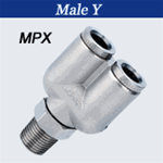 Nickel Push to Connects Hose Fittings - Male Y- Tube X Thread