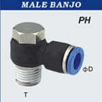 Composite Push to Connect Hose Fittings - Male Banjo- Tube X NPT