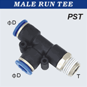 Composite Push to Connect Hose Fittings - Male Run Tee- Tube X NPT