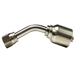 Bite to Wire Crimp Fitting for Hoses - Stainless 45&deg; FJIC | Hose & Fitting Supply