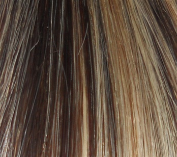 Hair Extension Sample Medium Reddish Brown-Platinum Blond mix
