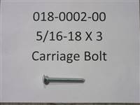 018000200 Bad Boy Mowers Part - 018-0002-00 - 5/16-18 X 3  Carriage Bolt