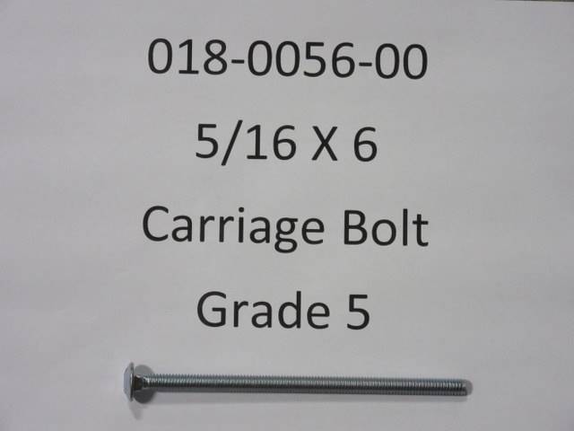 018005600 Bad Boy Mowers Part - 018-0056-00 - 5/16x6 Carriage Bolt-Grade 5