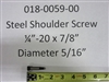 018005900 Bad Boy Mowers Part - 018-0059-00 - Steel Shoulder Screw 1/1-20 X 7/8 Diameter 5/16