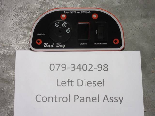 079340298 Bad Boy Mowers Part - 079-3402-98 - Left Diesel Control Panel Assembly
