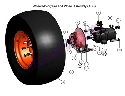 07AOSWMA Bad Boy Mowers Part - 2007 AOS WHEEL MOTOR ASSEMBLY
