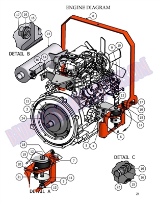 07DIEENG Bad Boy Mowers Part - 2007 DIESEL ENGINE ASSEMBLY