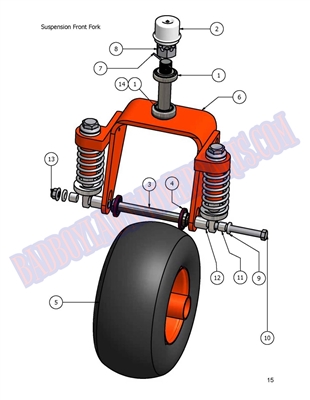 07DIEFWS Bad Boy Mowers Part - 2007 DIESEL FRONT WHEEL WITH SUSPENSION 2 ASSEMBLY