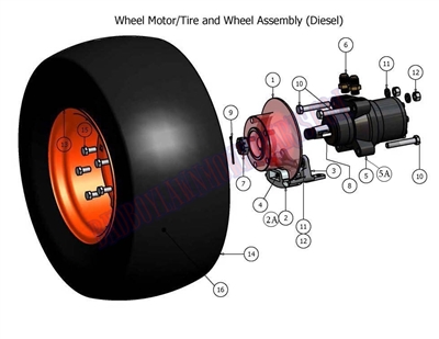 07DIEWMA Bad Boy Mowers Part - 2007 DIESEL WHEEL MOTOR ASSEMBLY