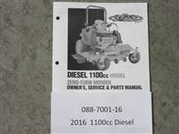 088700116 Bad Boy Mowers Part - 088-7001-16 - 2016 1100cc Diesel Owner's Manual