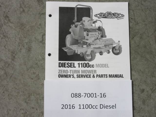 088700116 Bad Boy Mowers Part - 088-7001-16 - 2016 1100cc Diesel Owner's Manual