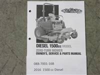 088700116B Bad Boy Mowers Part - 088-7001-16B - 2016 1500cc Diesel Owner's Manual