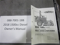 088700118B Bad Boy Mowers Part - 088-7001-18B - 2018  1500cc Diesel Owner's Manual