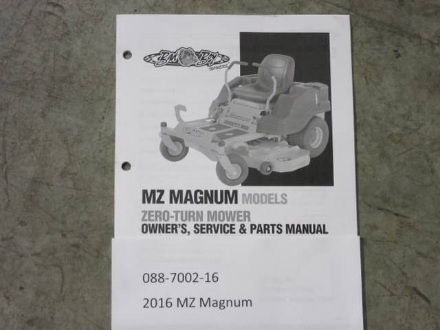 088700216 Bad Boy Mowers Part - 088-7002-16 - 2016 MZ Magnum Owner's Manual