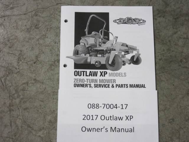 088700417 Bad Boy Mowers Part - 088-7004-17 - 2017 Outlaw XP Owner's Manual