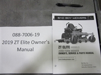 088700619 Bad Boy Mowers Part - 088-7006-19 - 2019 ZT Elite Owner's Manual