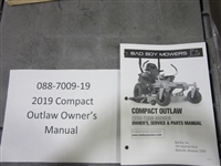 088700919 Bad Boy Mowers Part - 088-7009-19 - 2019 Compact Outlaw Owner's Manual