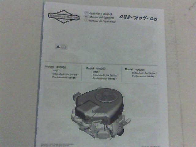 088710400 Bad Boy Mowers Part - 088-7104-00 - 27 Briggs & Stratton Motor Manual