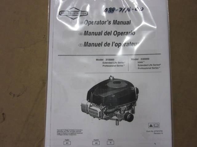 088711600 Bad Boy Mowers Part - 088-7116-00 - 21 HP Briggs Motor Manual