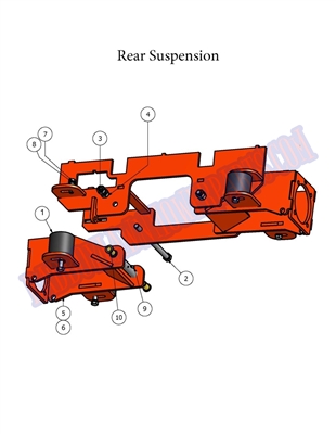 08AOSRSA Bad Boy Mowers Part - 2008 AOS REAR SUSPENSION ASSEMBLY