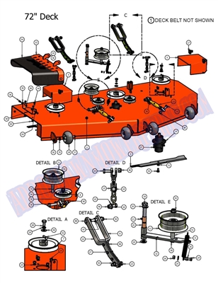 08DIE72DK Bad Boy Mowers Part - 2008 DIESEL 72 DECK ASSEMBLY