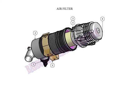 08DIEAFA Bad Boy Mowers Part - 2008 DIESEL AIR FILTER ASSEMBLY