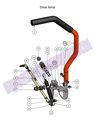 08DIEDAA Bad Boy Mowers Part - 2008 DIESEL DRIVE ARM ASSEMBLY