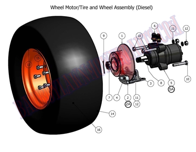 08DIEWMA Bad Boy Mowers Part - 2008 DIESEL WHEEL MOTOR