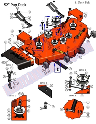 08PUP52DK Bad Boy Mowers Part - 2008 PUP & LIGHTNING 52 DECK ASSEMBLY