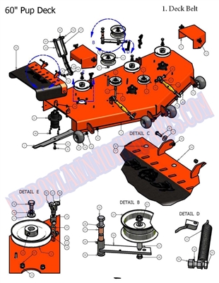 08PUP60DK Bad Boy Mowers Part - 2008 PUP & LIGHTNING 60 DECK ASSEMBLY