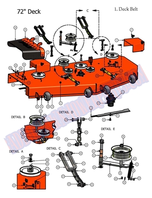 08PUP72DK Bad Boy Mowers Part - 2008 PUP & LIGHTNING 72 DECK ASSEMBLY