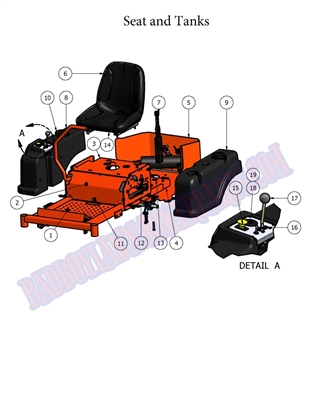 08ZTFTA Bad Boy Mowers Part - 2008 ZT SEAT & FUEL TANK ASSEMBLY