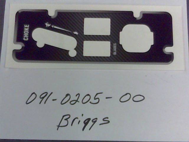 091020500 Bad Boy Mowers Part - 091-0205-00 - Magnum Choke-a-matic Control Panel Decal