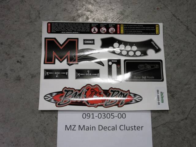 091030500 Bad Boy Mowers Part - 091-0305-00 - MZ Main Decal Cluster